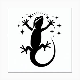 Elegant Silhouette of Lizard Canvas Print