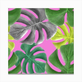 Tropical Greens Leaves Design 7 Canvas Print