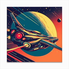 Spaceship In Space 6 Canvas Print