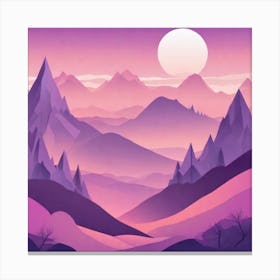 Misty mountains background in purple tone 71 Canvas Print
