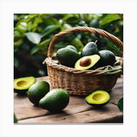 Avocados In A Basket 1 Canvas Print