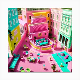 Pink House Canvas Print