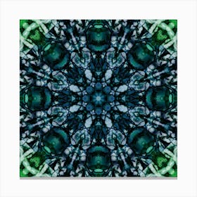 Alcohol Ink Abstraction Green And Emerald Pattern Canvas Print