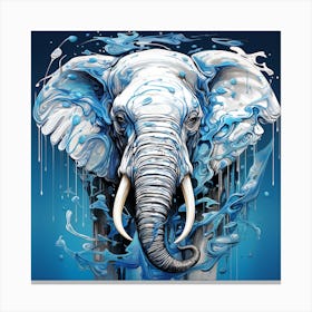 Elephant In Water Canvas Print