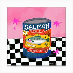 Vintage Salmon Tin Sea Food Canvas Print