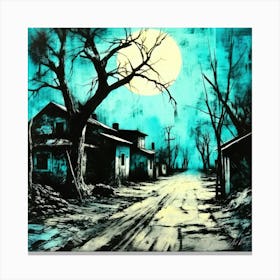 Litho Art - Full Moon Woods Canvas Print