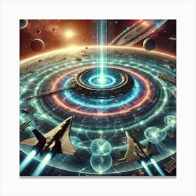 Harmonic Rift Generator Portals Scifi Scene Canvas Print