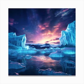 Icebergs In The Water Canvas Print