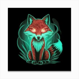 Fox Glowing In The Dark Canvas Print