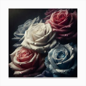 Roses In The Rain 1 Canvas Print