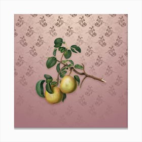 Vintage Pear Botanical on Dusty Pink Pattern n.1348 Canvas Print