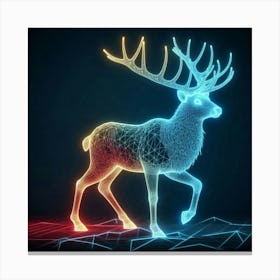 Neon Deer Canvas Print