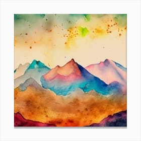 Watercolor Mountains Canvas Print