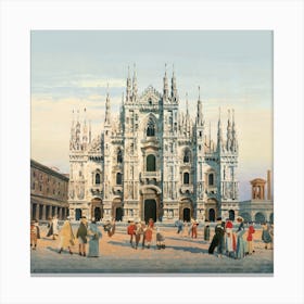 Milano Vintage Travel Poster 4 Canvas Print