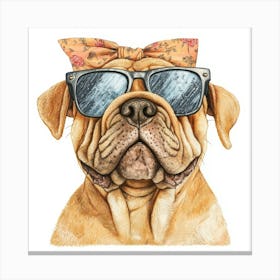 Dog In Sunglasses 2 Canvas Print