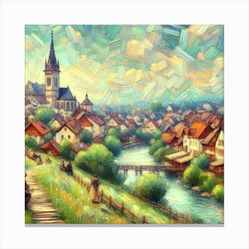 Village By The River Canvas Print