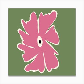 Pink and green bold flower Canvas Print