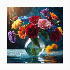 Flowers In Water 2 Canvas Print