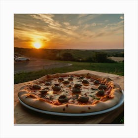 Sunset Pizza Canvas Print