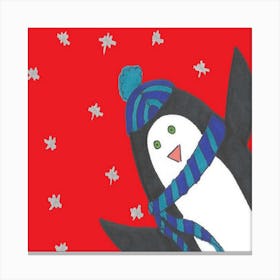 Penguin In Winter Canvas Print