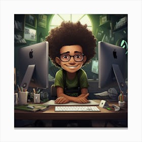 Black Nerd Canvas Print