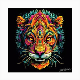 Wild Cat Of Africa - Psychedelic Tiger Canvas Print