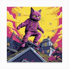 Cat On Roof Canvas Print