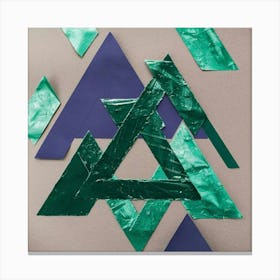 Green Triangles Canvas Print