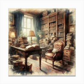 Old Library Canvas Print