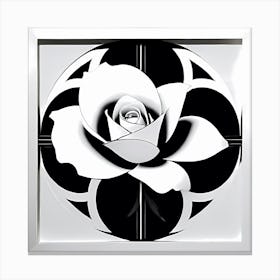 The Rose: Black And White Rose Blossom Canvas Print