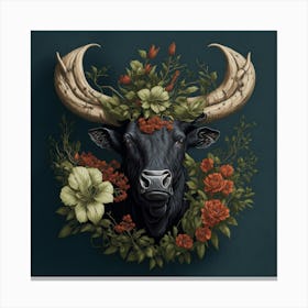Bull Cow Emblem Fauna Canvas Print