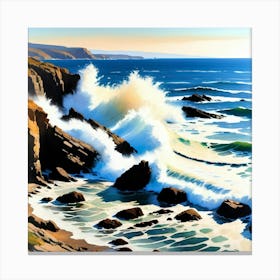 Ocean Crashing Canvas Print