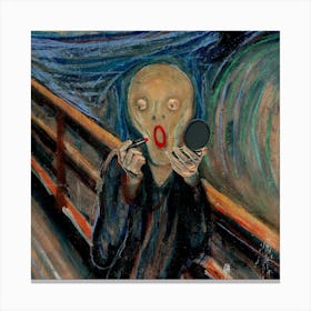 Screaming Lips Square Canvas Print