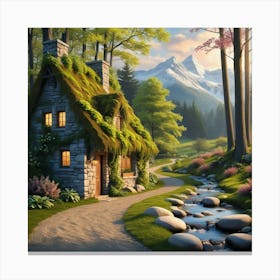 Cottage In The Forest 2 Canvas Print