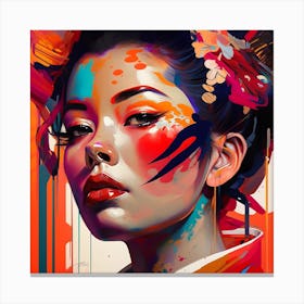 Abstract Geisha Fine Art Style Portrait Canvas Print