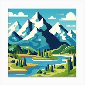 Landscape Illustration Canvas Print