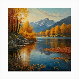 Autumn At The Lake Canvas Print