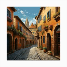 Cobblestone Street 1 Canvas Print