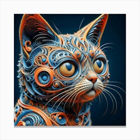 Fractal Cat Canvas Print