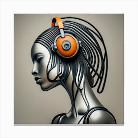 Abstract Woman With Headphones 4 Canvas Print