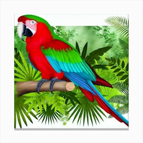 Parrot In The Jungle Canvas Print