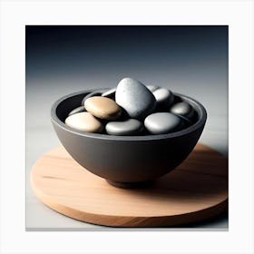 Pebbles In A Bowl 4 Canvas Print