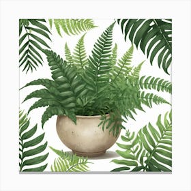 Default Potten Ferns Art 3 Canvas Print