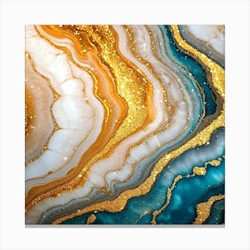Gold And Blue Agate Canvas Print