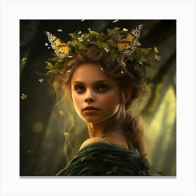 Fairy Girl In The Forest Canvas Print