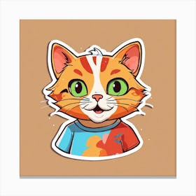 Cat Sticker Canvas Print