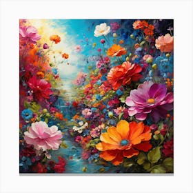 Flowers In The Garden 1 Canvas Print