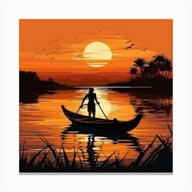 Sunset On The River 1 Canvas Print