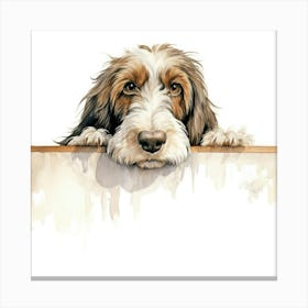 Dog Looking Over A Wall 5 Canvas Print