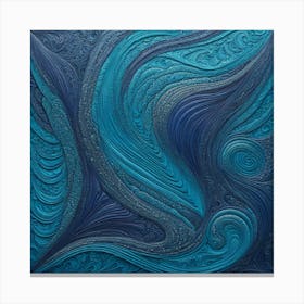 Blue And Black Swirls Canvas Print